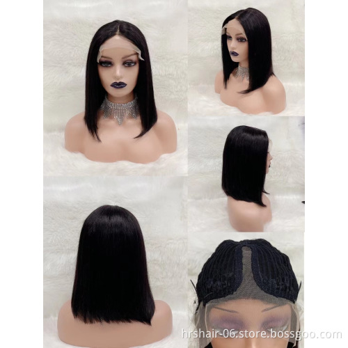 Wholesale Glueless indian T Part Lace Front Wig Short Hd Full Lace Bob Wigs Curly Lace Frontal Virgin Human Hair Wig